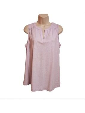 Style & Co Purple Linen Blend Tank Top Small